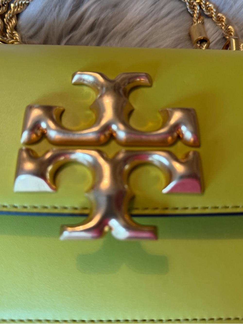 Tory Burch Small Eleanor Chain Crossbody with Gold Logo. - Picture 6 of 16